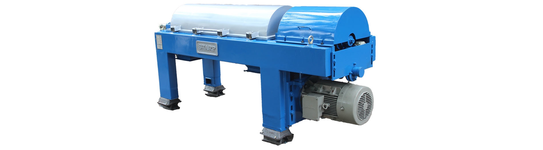 Virtually all branches of industry need to separate solids from liquids at some point in their manufacturing processes. Sharp has more than 10 years of experience in meeting this requirement using decanter centrifuge technology. The decanter centrifuge is based on the simple idea of a clarifies or setting tank, in which particles, sediment and solids gradually fall to the bottom due to the force of gravity.