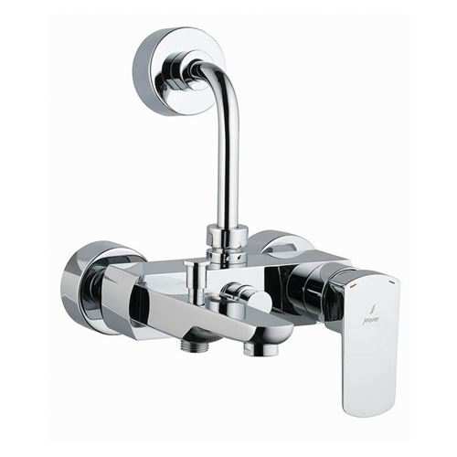 Elegant look of single lever wall mixer providing option of hand shower and overhead shower.