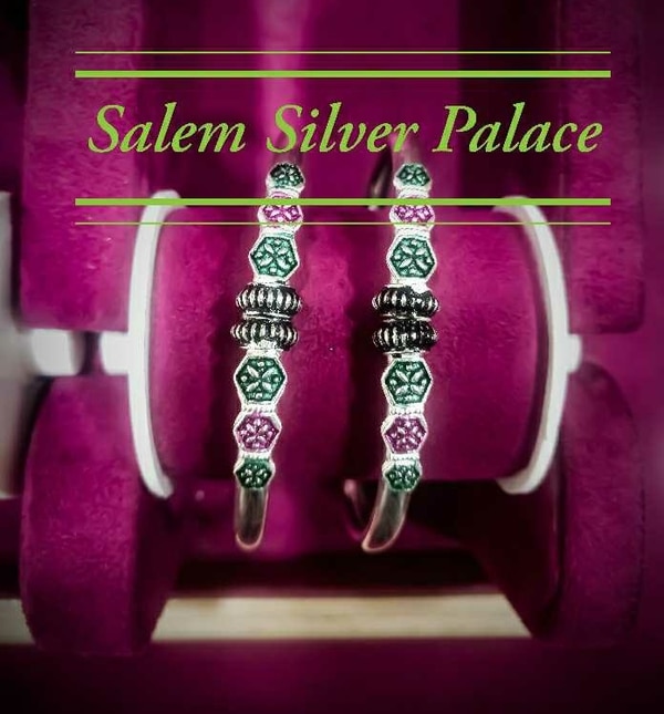 Silver Ladies kada. Fancy Kada. Available in all sizes.Recommended for daily wear and party wear. For wholesale and retail orders contact us www.salemsilverpalace.in9894353579Silver wholesaleSalemTamilnaduIndia 🇮🇳