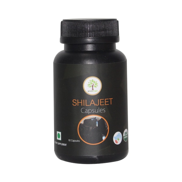 100% Pure and Natural herbs in capsules form.Ayurvedic Organic capsules in the Bottle of 60 capsules.Shilajeet is a rare tonic “herbal” substance collected by local inhabitants in the Himalayas. It has been used for thousands of years as a tonic. increases physical strength and enduranceDosage: One-two capsules twice a day, preferably with milkShilajeet Contains Processed Shilajeet, Which Is Recommended To Be Used As A General Tonic, Known For Providing Strength, Stamina & Vigour
