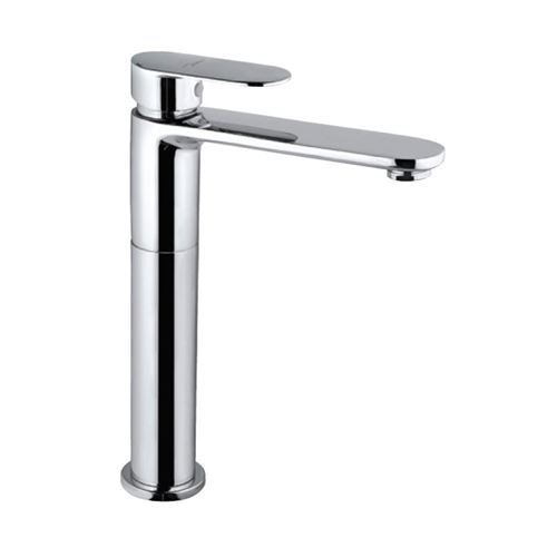 Single Lever Tall Boy with 150mm Extension Body Fixed Spout without Popup Waste System with 600mm Long Braided Hoses