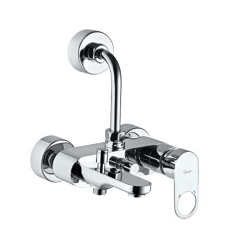 Single Lever Wall Mixer 3-in-1 System with Provision for both Hand Shower and Overhead Shower Complete with 115mm Long Bend Pipe, Connecting Legs & Wall Flange (without Hand & Overhead Shower)