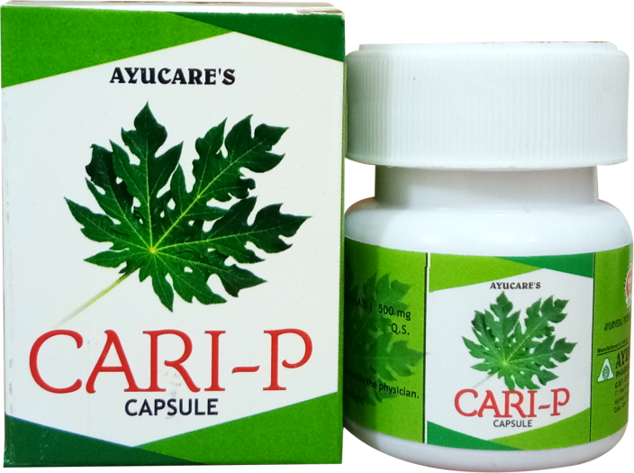 Minimum Order Quantity: 200 PieceBrand : AyucareManufacturer : AyucareComposition : Papaya leaf extractTreatment : DenguePackaging Size : 30 capPackaging Type : HDPE containerContains herbal extract of Papaya leaf. Useful in Dengue and increasing Platelet count.