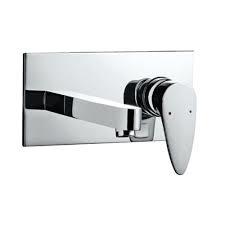 It is a exposed part kit of single lever basin mixer wall mounted consisting of operating lever , wall flange , nipple, & spout . 