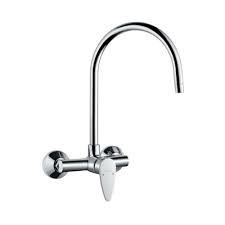 it is a single lever sink mixer with swinging spout  on upper side (wall mounted model) with connecting legs & wall flange .