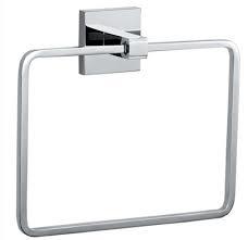 This towel ring have square shape and its shape space is very large so we take in it more cloths .