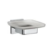 This is stainless soap dish holder and it cover by  thick glass and attractive design .