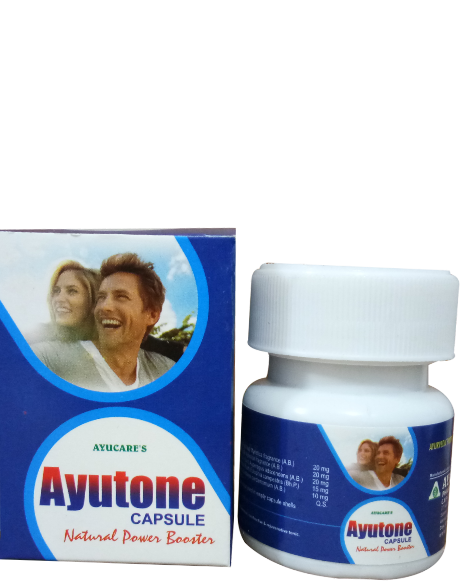 Ayutone is a superb non-alcoholic tonic. It revitalises body cells and nervous system. Ayutone is Recuperative, constructive and Rejuvenative tonic. General Iron and Geriatic tonic. Useful in improving eye sight and hair growth Due to our honest business standards and transparent deals, we are steadily making our way to the platform of success by offering a wide variety of Ayutone Granules. These granules are used for preparing capsules and syrups that are useful in improving hair growth and eye sight. Processed using modern processing machines, these granules are widely demanded in the market. Features:Long shelf lifeHygienically packedProcessed wellCapsule Ingredients : Saptamrit loha, Bhringraj, Amalki, shatavri, Brahmi, Jivanti and Kukkutandatwak BhasmaDosage : 1-2 Capsules twice or thrice a day or as directed by the physicianPacking : 30 & 100 Capsules
