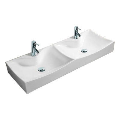 Designer BasinDouble basin (He & she) makes this unit perfect for sharing/simultaneous usePre Punched Tap HoleComplements Modena Bathroom Series