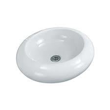 A beautyful round shape basin with thick and hard body and its design is so simple and attractive .