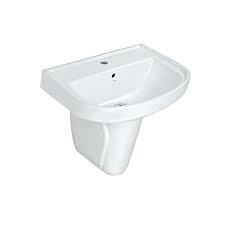 Jaquar present wall hung basin with fixing accessories and half pedestial  wash basin and well design with minimum range .