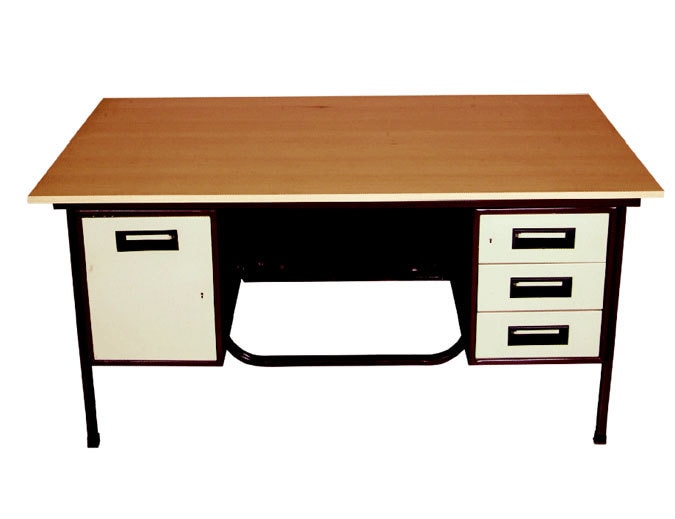 Executive Table prelaminated Top with Right Side 3 Drawer and with locker and Shelf on left SideSizes are available6X35X34.5X2.5