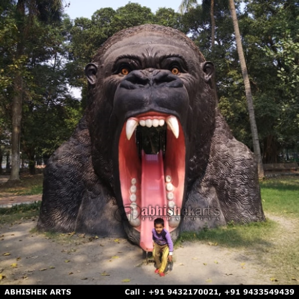 FRP Gorilla statue with Slide