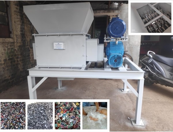 Product DescriptionApplication Areas:The shredder machine can easily pre-crush:•plastic sheets;•electronic waste;•scrap (components, subassemblies; consumables);•metals(lead, aluminum, copper, cable, barrels, sheet scrap, sheet metal pieces left over from production processes);•aluminum cans;•wood(wooden pallets or fruit boxes);•plastic(plastic bottles or canisters);•waste tire, rubber;•waste household appliances;•paper waste (cardboard, newspaper, office paper, books, magazine, kraft paper, paper core, cardboard tube, paper packaging material);•textiles (rags, garments, carpet);•animal bones and organic waste.Technical Features:1. Our shredders can be employed as either a primary or secondary shredder and can be seen working anywhere from the waste management company to biofuel producers;2. Dual shafted, slow-speed, high-torque waste shredder with hardened steel cutters;3. The two cutting rotors powerfully grab the feed material, and no matter the feed material is large piece of hard plastic or heavy tires, this machine can easily shred them into small pieces;4. Double shaft shredder is able to process a number of different materials; shredder is designed with a powerful engine, long working length and aggressive input, Internal feeding volume bigger than traditional and common single shaft shredder machine and allow you using forklift truck to feed.5. Heavy structure: the frame and structure of our shredders are made of high-thickness sheets and tubular. Blades are manufactured from high quality steel, suitable for shredding tough materials and for extra long life;Product Image