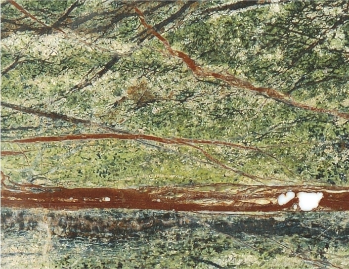 Rainforest Green Marble or popularly known as Bidasar Green Marble has taken a niche space across warehouse and across globe. This Marble has a very typical texture and looks exceptionally great in one's eye. This is available both in Polished as well as Brushed finish and also both in 2 cm as well as 3 cm thickness. This Marble is in demand both in domestic as well as international markets including Europe, Middle East Markets as well as US. Details as below: Nature: Marble Origin: Churu, IndiaColor and Texture: Green Base with dark brown as well as green lines moving across pattern. Availability: Slabs, Tiles & BlocksFinished: Polished & BrushedSizes: As per order