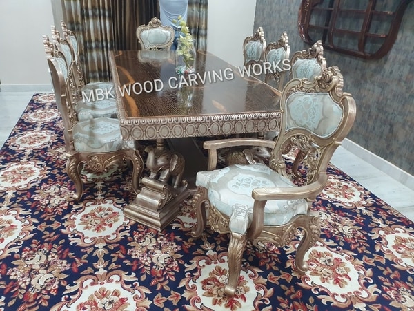 wooden carving elephant dining table best beautiful dining and chair design No of 8 chair dining size 8x4 table 4 corners elephant with design this dining time to work order 50 days