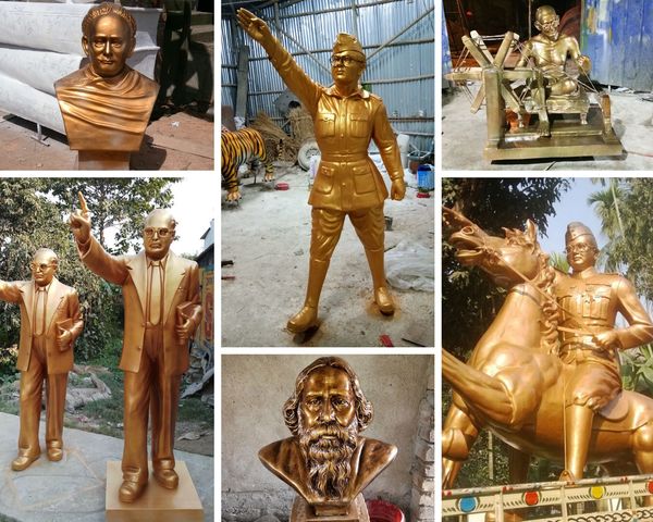 We are manufacturing FRP national heros sculpture in various sizes.We are making Netaji subhas chandra bose statue, Gandhi ji statue, Vidyasagar statue, Ambedkar statue, Rabindranath statue, Bhagat singh statue, Chandra sekhar azad statue, Jawaharlal Nehru statue, Rani laxmi bai statue, Dr. Rajendra Prasad statue, Sardar Vallabhai statue, Mangal Pandey statue, Sarojini Naidu statue, Bal Gangadhar Tilak statue and many more.