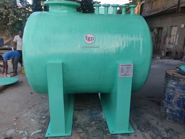 We at FGP manufacture FRP tank for storage of HCl, Hypo Solution, Alkaline based solution, Polyelectolyte, Mixing tank for Caustic and many other processes. these tanks are used as Process tanks in various industries like : Water Treatment, STP Plant, Chlor Alkali Plant, Petrochemical plant, Textile Industries, Food Process Industries and many other industries to withstand corrosive environment. we manufacture the tanks from capacity : 1m3 up to 300m3 capacity. available in different choice of resins / thermoplastic liners to suit the service chemical.we deal in different parts of the globe - India, USA, Canada, Turkey, Australia, New Zealand, Philippines, South east Asia, Singapore, Africa and many other locations. We manufacture the FRP Tanks with manufacturing processes like : Hand-Lay up Process / Contact Moulding , Filament Winding Process , Spray Lay up.The design codes followed by us to maintain the quality of the product are : BS : 4994 : 1987, BS EN 13121, ASME - SECTION – X, ASME RTP -1-2000, ASTM D 3229-81, ASME B 16.5.The resin system used are :a. Polyesterb. Vinyl Esterc. Epoxyd. Phenolic