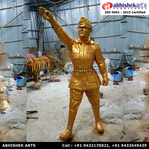 We are one of the leading manufacturer and supplier of Fiberglass Netaji statue. These fiber statues are made of high grade FRP with weather coated color for long lasting. Height of this sculpture is available in 6 feet. We also do customized statues.