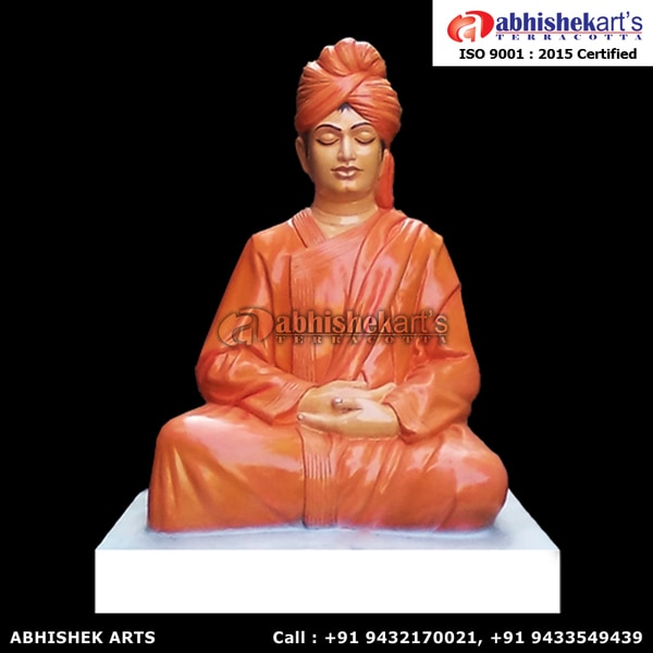 We are one of the leading manufacturer and supplier of Fiberglass Swami Vivekananda sitting Statue. These fiber statues are made of high grade FRP with weather coated color for long lasting.Height of this sculpture is available in 4 feet. We also do customized statues.