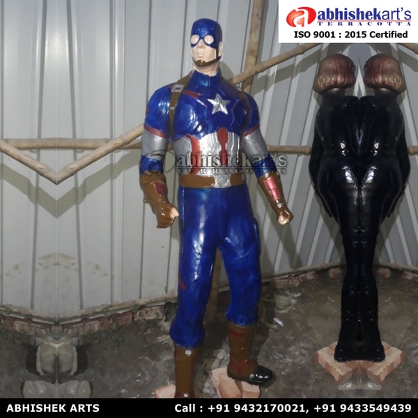We are leading manufacturer and supplier of life size Fiberglass avengers statue. As well as we are making various fiber cartoon statues. FRP captain america statue is available in 7 feet. We also do customized statues.
