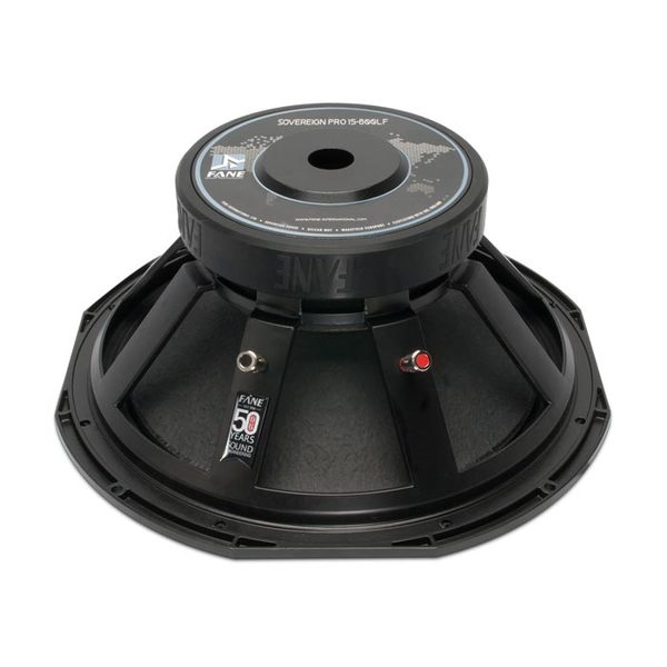 The Sovereign Pro 15-600LF is intended for use in two-way ported enclosures, such as the classic bass driver plus horn tweeter or compression driver format. The unit features a die cast chassis with long throw motor system and long throw surround allowing solid bass reproduction at high-power levels. The driver exhibits a smooth frequency response to give a balanced tonal characteristic when properly matched to appropriate high-frequency drivers. The Sovereign Pro 15-600LF can also be used in ported bass enclosures to deliver tight accurate bass down to 40 Hz. The unit features a 3-inch voice coil with a power handling of 600 Watts and an average sensitivity of 98 dB.