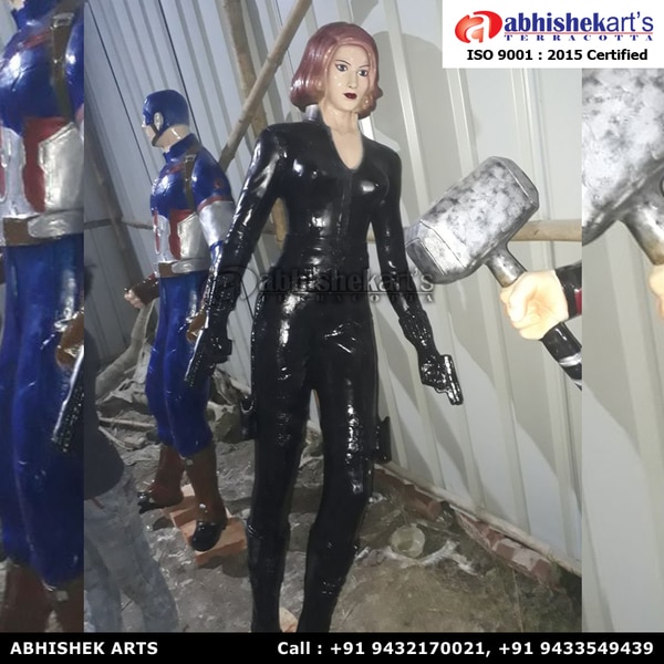 We are leading manufacturer and supplier of life size Fiberglass Avengers statue. As well as we are making various fiber cartoon statues. FRP Black widow statue is available in 7 feet. We also do customized statues.