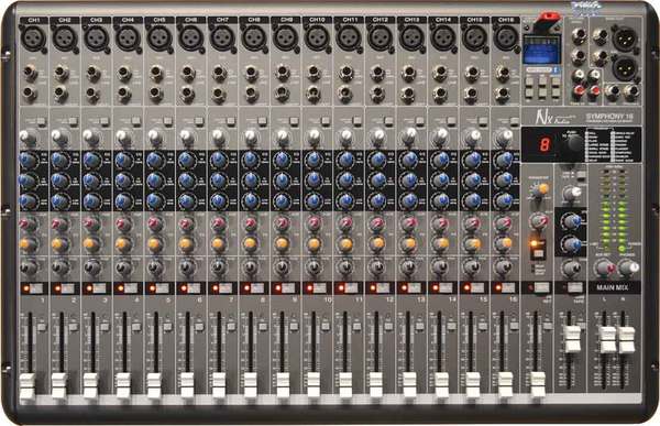 The SYMPHONY series has been designed to offer all the features required in a Portable live Mixer at very economical prices. The Symphony builds on the legacy of the popular F series offering 2 aux , 3 band Eql , Pan, Mute and PFL on each channel plus Direct USB playback on the master channel and Digital 24 Bit Effect Processor with display, XLR Balanced Outs and TRS Unbalanced outs. Individual PFL, Echo, Peak, LEDs on each inputs are provided. Phantom with LED indicators is provided for connecting hih quality condenser mics for great sonic performances and voice pickup from distances. The SYMPHONY series come with built in USB, you can directly play songs from the USB and the USB functions include REW, FF, Play, Pause and Repeat , the display indicates the USB functions