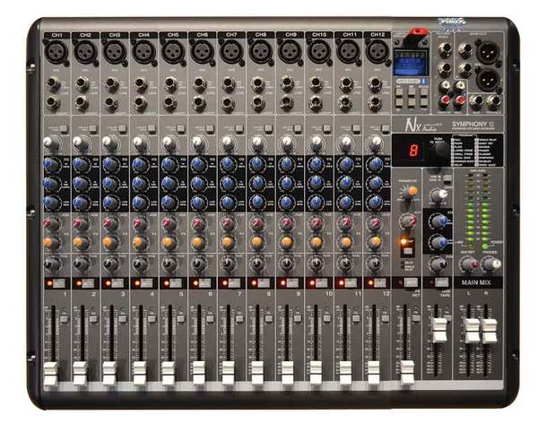 The SYMPHONY series has been designed to offer all the features required in a Portable live Mixer at very economical prices. The Symphony builds on the legacy of the popular F series offering 2 aux , 3 band Eql , Pan, Mute and PFL on each channel plus Direct USB playback on the master channel and Digital 24 Bit Effect Processor with display, XLR Balanced Outs and TRS Unbalanced outs. Individual PFL, Echo, Peak, LEDs on each inputs are provided. Phantom with LED indicators is provided for connecting hih quality condenser mics for great sonic performances and voice pickup from distances. The SYMPHONY series come with built in USB, you can directly play songs from the USB and the USB functions include REW, FF, Play, Pause and Repeat , the display indicates the USB functions