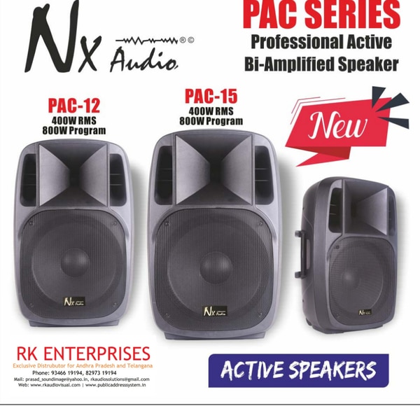 2 way Active Bi-amplified speaker350 watts RMS for LF & 50 watts RMS for HFLine output to connect an additional Active speaker2 Microphone, 1 line input4 inputs can work simultaneouslyA small jack, XLR sockets & RCA socket for flexible Aux connectivityBass and Treble controlsMassive heatsink dispassiates heat very quicklyPower and clip Leds.