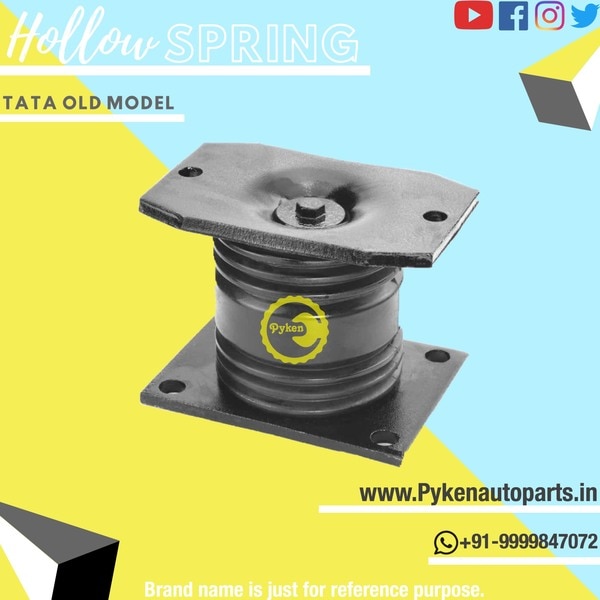 Pyken's Bolster Mounting Tata Old ModelBloster Mounting TataSpring Buffer TataHollow Spring TataHollow Spring Buffer TataHollow Spring Buffer Mounting Volvo EicherHollow Spring Buffer Mounting Eicher TerraKamani Mounting TataKamani Buffer TataTata BufferKamani Pad TataKamani Mounting TataKamani Gutka TataTata TrucksTata Truck Spare PartsAvail flat 10% extra discount on prebookings of Tata Spring Buffer Mountings during this lockdown period. limit time period offer, material will be dispatched within 2 days post lockdown period.Disclaimer :This product is fully interchangeable with original equipment (OE). This is not a genuine part.Any manufacturer or OE part numbers & brand names are listed for cross reference and identification purposes only and in no way imply that this is a genuine part.our range of rubber parts includeT.ROD BUSH BHARAT (Long Rod)T.ROD BUSH BHARAT (Short Rod)V.ROD BUSH BHARAT (102mm)V.ROD BUSH BHARAT (108mm)FRONT SPRING LEAF BUSH (KAMANI BUSH)TRUNNION/BOGIE BUSHSTABLIAZR BUSH (80mm)LINK ROD BUSH (70mm)C ROD BUSH / STABILIZER ROD BUSH 74MMC ROD BUSH / STABILIZER ROD BUSH 88MMC ROD BUSH / STABILIZER ROD BUSH 88MM (COLLAR TYPE)GEAR BOX MOUNTINGFRONT MOUNTING LEFTFRONT MOUNTING RIGHTCABIN BUSHCENTRE BEARING ASSEMBLY(MAAN)T.ROD BUSH (85mm)STABLIAZR BUSH (65mm)STABLIAZR BUSH (82mm)GLIDER PLATES (Cast Iron)CABIN MOUNTIRGBOGIE OIL SEAL(PRIMA)SPRING MOUNTING PRIMAFROUT ENGINE MOUNTINGREAR GEAR BOX MOUNTINGCABIN MOUNTIRGV.ROD BUSH (3 Parts)V.ROD BUSH (107.8mm)T.ROD BUSH (100mm)TRWNNION BOGIE BUSHREAR MTG SIGNACABIN MOUNTING 4018/4923 ( R )CABIN MOUNTING 4018/4923 ( L )CABIN BUSH 4018/4923KAMANI U BOLT PLATE 3718V ROD BUSH SIGNAFRONT MOUNTING ULTRA ( R )FRONT MOUNTING ULTRA ( L )SPRING BUSH ULTRAREAR MOUNTING ULTRA(AMW)T.ROD BUSH (Steel Type)T.ROD BUSH (Rubbeised)T.ROD BUSH (N/M)FRONT ENGINE MOUNTINGREAR ENGINE MOUNTING D PALTEBUMP STOP RUBBER (R-1)BUMP STOP RUBBER (R-2)CABIN MOUNTING BUSH ( SET OF 2 Pcs.)(VOLVO)SPRING MOUNTING VOLVOT.ROD MOUNTING (95mm)CRADLE BUSHNON GREASE SPRING BUSH(ASHOK LEYLAND)REAL METACON MOUNTINGREAL METACON MOUNTING (Double Plate)FRONT MTG LEYLAND U TRUCKFRONT ENGINE MOUNTINGVEVLER PED (4
