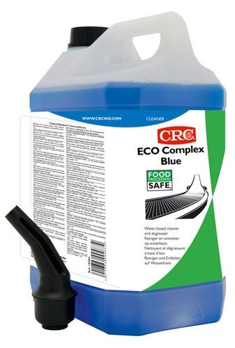 Cleaning concentrate, Complex Blue ecoDescriptionVersion:Alkalis, water-soluble cleaning concentrate for general-purpose cleaning of large areas on machines, plant, floors, work surfaces, and conveyor belts. Active components are easily biodegradable surfactants. Approval NSF A1 for foodstuffs.Note:Not available in all countries. Express delivery not possible. Products with low propellant gas proportion and therefore very high effective agent proportion of approx. 95%. This achieves the maximum effectiveness.1. GENERAL DESCRIPTION Removes grease, oil, grime and tough stains from any washable surface (even floors and walls) and from food processing equipment. Free of phosphate and EDTA. 2. • FEATURES• “Readily” biodegradable per OECD 301B: 64%• Quickly penetrates, removes grease, oil, grime and tough stains from any washable surface.• Effective in both cold and warm water.• Excellent for use in pressure washer and steam cleaning equipment.• Concentrated for convenience and economy.• Can be diluted up to 1:100 to provide a single product for all cleaning needs.• Contains no ammonia, chlorinated or petroleum solvents.• Free of phosphate, EDTA and nonylphenolethoxylate.• Safe on all metals.• Safe on plastics, if rinsed after application.• NSF registration : A1 (registration number: 111199)• Approved by DGA – Technical Act 0820-10/DT/ASA/PFA of 09 September 2010. 3.APPLICATIONS• Machinery cleaning • Equipment and parts cleaning • Pressure washer • Steam cleaning • Hard surfaces and fabrics • Building maintenance • Marine maintenance • General cleaning and degreasing • Driveway, floor cleaning • Stainless steel, glass, counters • Automobiles, vans, forklifts, trailers