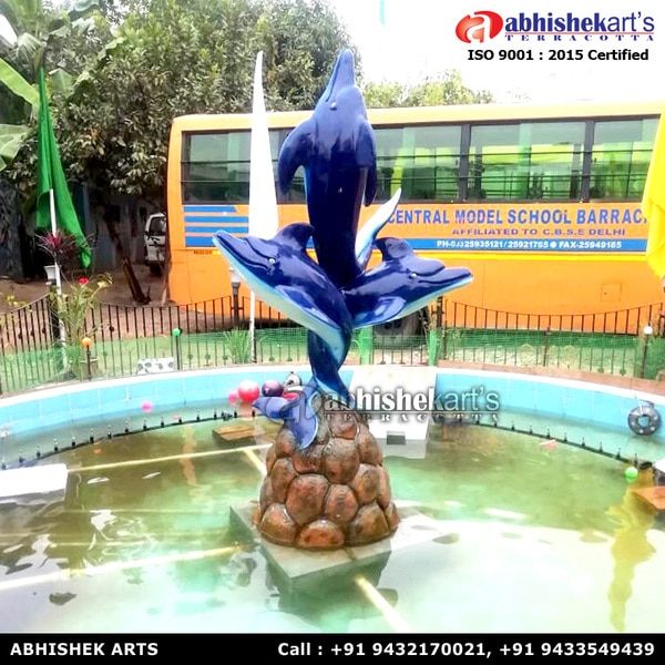 We are leading manufacturer and supplier of Fiberglass dolphin fountains. As well as we are making various fiber fountains. FRP dolphin fountain is available in 6 feet and 10 feet.Video of FRP dolphin founatin : https://youtu.be/8xOB324JvjI