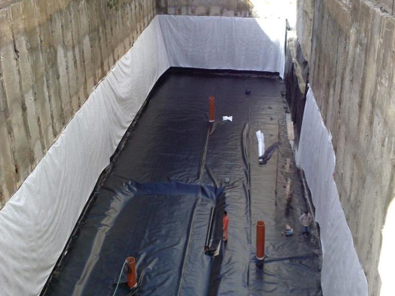Radon Gas Barrier Film., spill containment, remediation