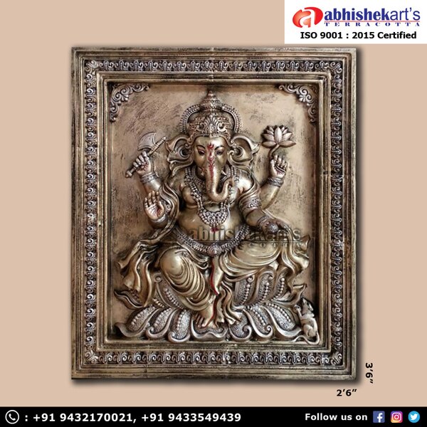 We are leading manufacturer and supplier of Fiber Ganesha wall mural. As well as we are making various fiber wall murals. FRP wall mural is available in 2 feet 6 inches by 3 feet 6 inches.Also we do customized works.