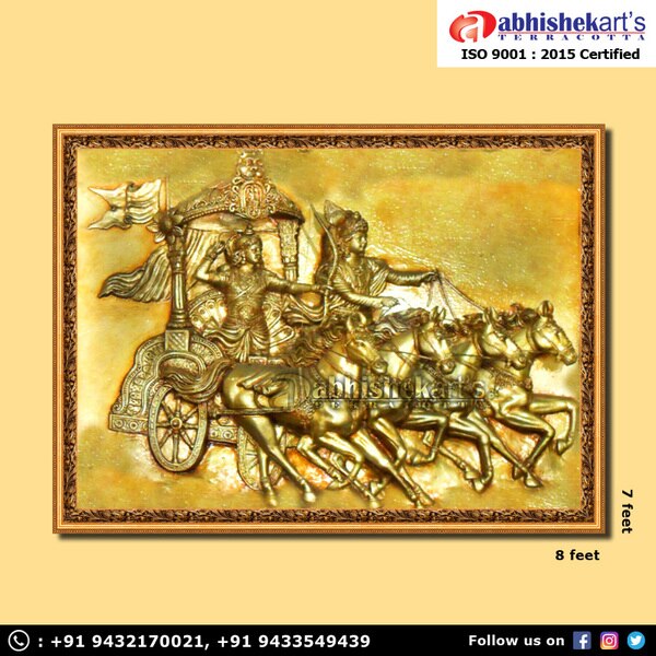 We are a leading manufacturer and supplier of Fiber Krishna arjuna wall mural. As well as we are making various fiber wall murals. FRP Krishna arjuna wall mural is available in 8 feet by 7 feet.Also we do customized works.