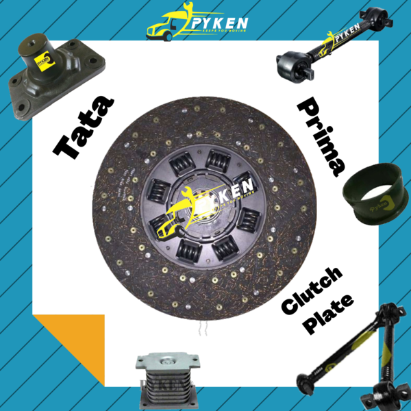 Pyken's Tata Prima Clutch Plate,  Prima Clutch Plate , Tata Prima Spare Parts , Tata Prima V Stay Assembly , Tata Prima V Rod , Tata Prima Buffer , Tata Prima V Stay Bracket , Tata Prima Torque Rod , Tata Prima Torque Rod Bush , Tata prima Pressure Plate , Tata Prima Flywheel Assembly , Clutch Plate Tata Prima , Tata Prima Engine Mounting ,Tata Prima Spare Parts Dealer , Tata Hyva Spare Parts , Tata Truck Spare Parts, Tata Prima Spare Parts Manufacturer , Tata Prima Spare Parts Dealer. In a Truck Down situation , contact Pyken we will connect you with the Pyken's nearest Dealer . Disclaimer : we dont have any tradelinks with original companies. we use their name/brand/partnumber/logos or pictures for refrence purpose only. we deal only under our own registered Pyken brand.