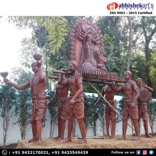 We are one of the leading manufacturers and suppliers of the Fiberglass Durga bisorjon statue. These fiber statues are made of high-grade FRP with weather coated color for long-lasting. The height of each sculpture is available in 6 feet. We also do customized statues.