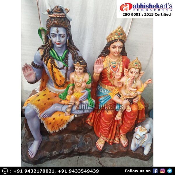 We are one of the leading manufacturer and supplier of Fiberglass shiv parivar statue. These fiber statues are made of high grade FRP with weather coated color for long lasting. Height of each sculpture is available in 5 feet 6 inches. We also do customized statues.