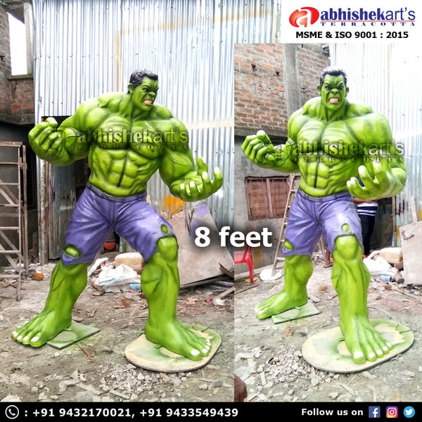 We are a leading manufacturer and supplier of life-size Fiberglass Hulk statue. As well as we are making various fiber cartoon statues. FRP Hulk statue is available in 8 feet. We also do customized statues.Catalog -> http://bit.ly/AAcartoonsIf you have any queries please contact us.