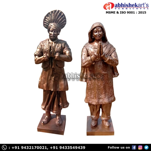 We are one of the leading manufacturers and suppliers of the Fiberglass punjabi welcome statue. These fiber statues are made of high-grade FRP with weather coated color for long-lasting. The height of each sculpture is available in 6 feet. We also do customized statues.Catalog -> http://bit.ly/AAstatues