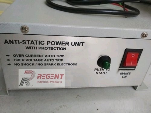 Regent make Static Charge Removers are based on Corona discharge principle. It consists of two parts. One is No Spark/No shock type Electrode or Action Bar and other is High Voltage Generator.The action bar is mounted on the machine with its pins pointing 90 degrees towards the flowing material. When an electric power is supplied to the High Voltage generator a very high voltage a CORONA of electrostatic field is formed around the electrode. Whenever a chaged material comes in this Corona of ions it gets neutralized. The system is capable of removing static charge on line even if the material is moving at a very high speed.ApplicationBag MakingCoatingExtrudingFoldingLabellingLaminatingPackagingRewindingSceen PrintingSheet & Web printingSheetingSlittingTextiles