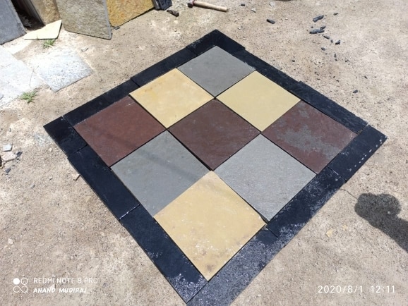 multi coloured leather finish