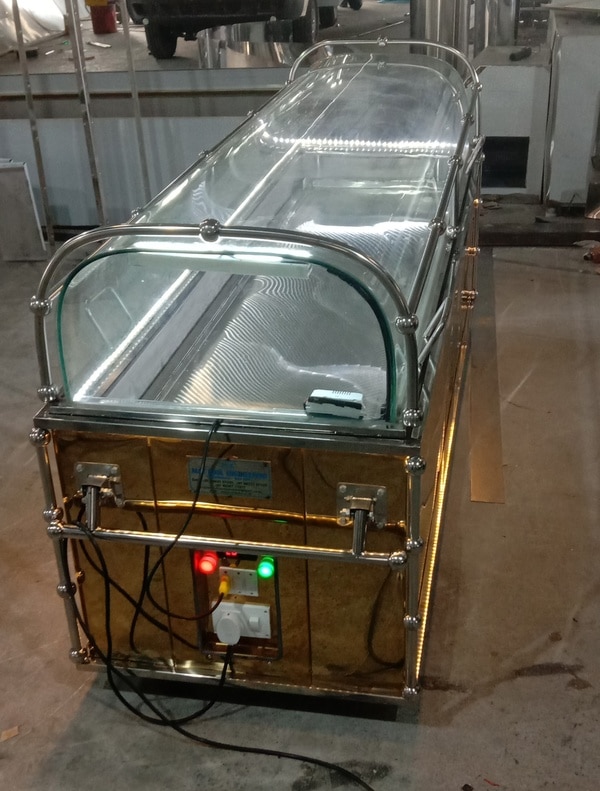 MC 008 Single Dead Body Gold Stainless Steel Heavy Freezer ( Original Glass Type Model)