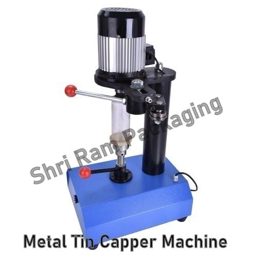 Portable Tin Capper machine or capping machine is suitable for tightening caps of cpvc metallic tins, machine ahve high torque which is needed to properly seal the cpvc solvent cement, metal can so that product inside do not get dry by air contact. , operator places bottles on base given & bottle moves up pneumatic cylinder , which are preset with up time & down time for perfect capping, after capping bottle can be removed by operator & new container can be fed for cappingSpecification:Capacity:12-20can/minApplication Range :diameter of can:φ45-φ130mmHeight of can:39-200mm (More thanMotor :370wMachine size :L440×W390×H770Packing size:490×420×800mmNet weight:26KgGross weight:32KG