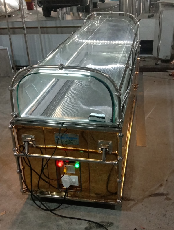 MC 008 Single Dead Body Gold Stainless Steel Heavy Freezer ( Original Glass Type Model)