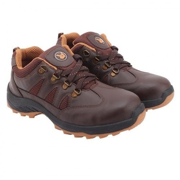 Hillson Brand SWAG safety shoes, brown colour, CE Marked, Double density sole in PVC.
