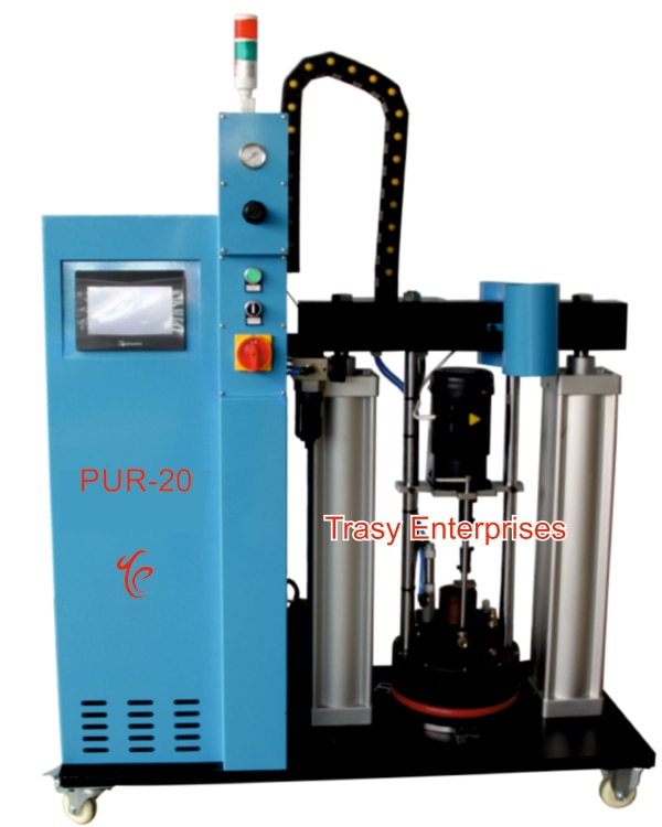 Type: PUR MachineApplication: Food, Beverage, Commodity, MEDICAL, Chemical, Machinery & Hardware, APPAREL, TextilesPackaging Type: Wooden caseAutomatic Grade: AutomaticDriven Type: PneumaticVoltage: 415 VPower: 5400 WDimension(L*W*H): 1600x760x1080mmWeight: 180kgsCertification: CEMax Operation Temp: 220MAX.MELTING RATE 20 KG/HOURMAX.OPERATION TEMP 220 °CPUMP TYPE: GEAR PUMP11.25 inch (286 mm), 280 mm, 305 mm pail diameters