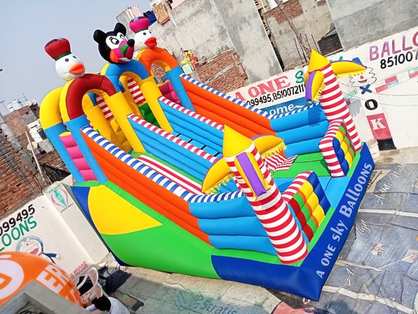 mickey mouse bouncy castleSupported by a team of skilled and experienced professionals, we manufacture and supply a wide array of Air Balloons Bouncy in Delhi, Delhi, India. Modern machinery and high grade materials are employed in the manufacturing ( A One Sky Balloon) process of this Air Balloons Bouncy which ensure its preciseness and durable nature.