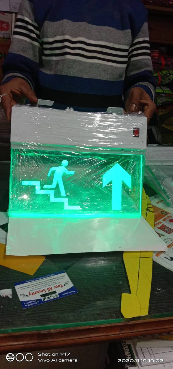 Led exit board with battery backup, fire exit led boards